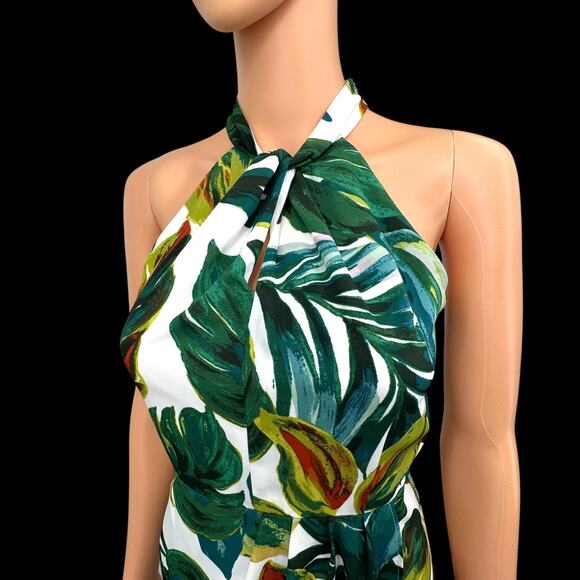 Julia Jordan Womens Knot-Neck Tulip Hem Midi Dress Tropical Print Size 2 $129 - Picture 5 of 13